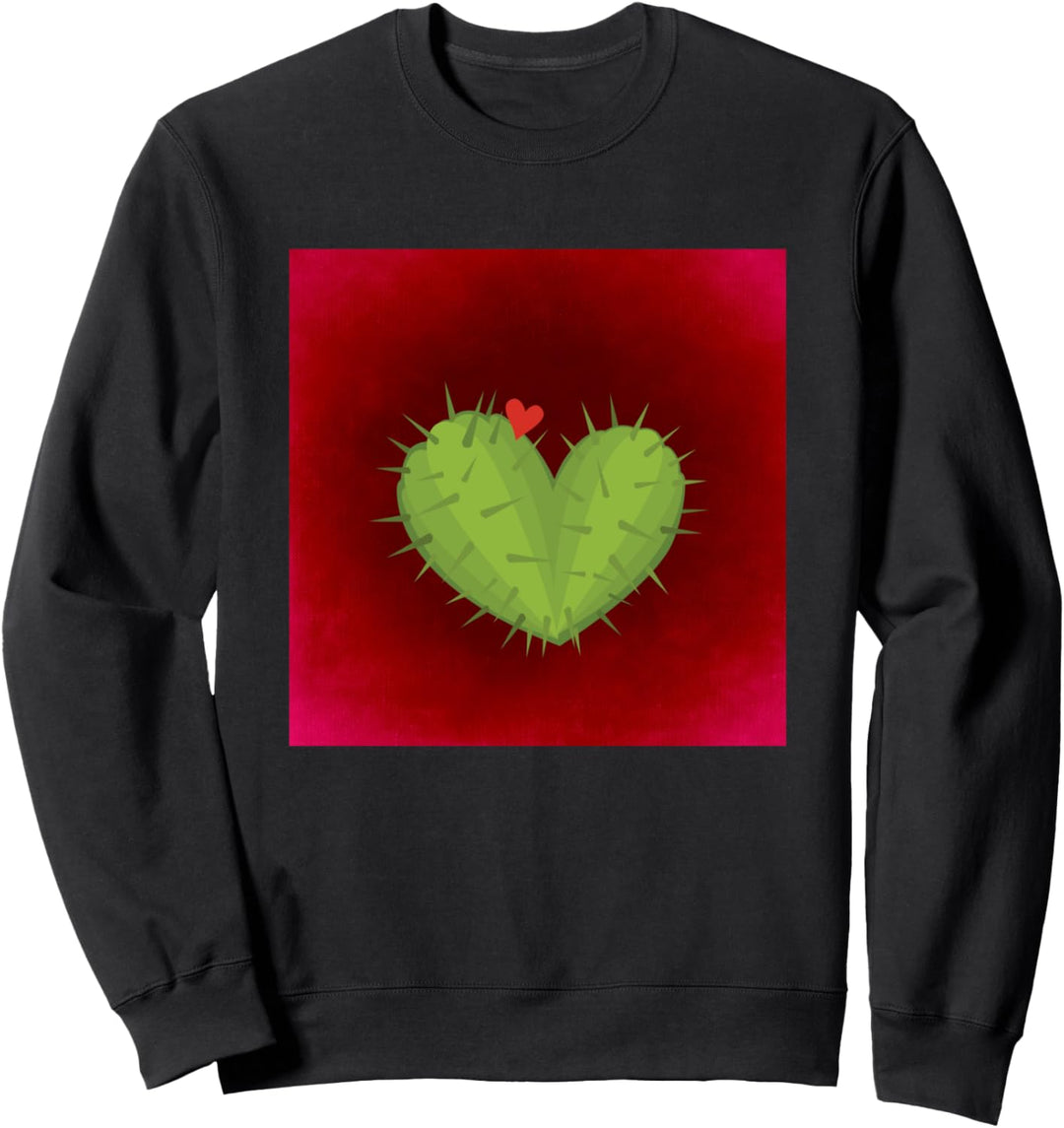 Herz Kaktus Wüste rote Liebe Blumen süsse Blume Sweatshirt