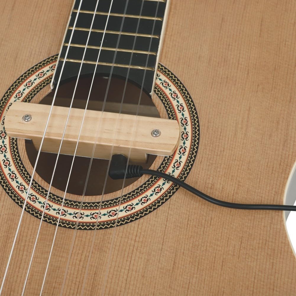 Tonabnehmer für Akustikgitarre aus Echtholz, warmer und klarer Klang, keine Löcher erforderlich, beq
