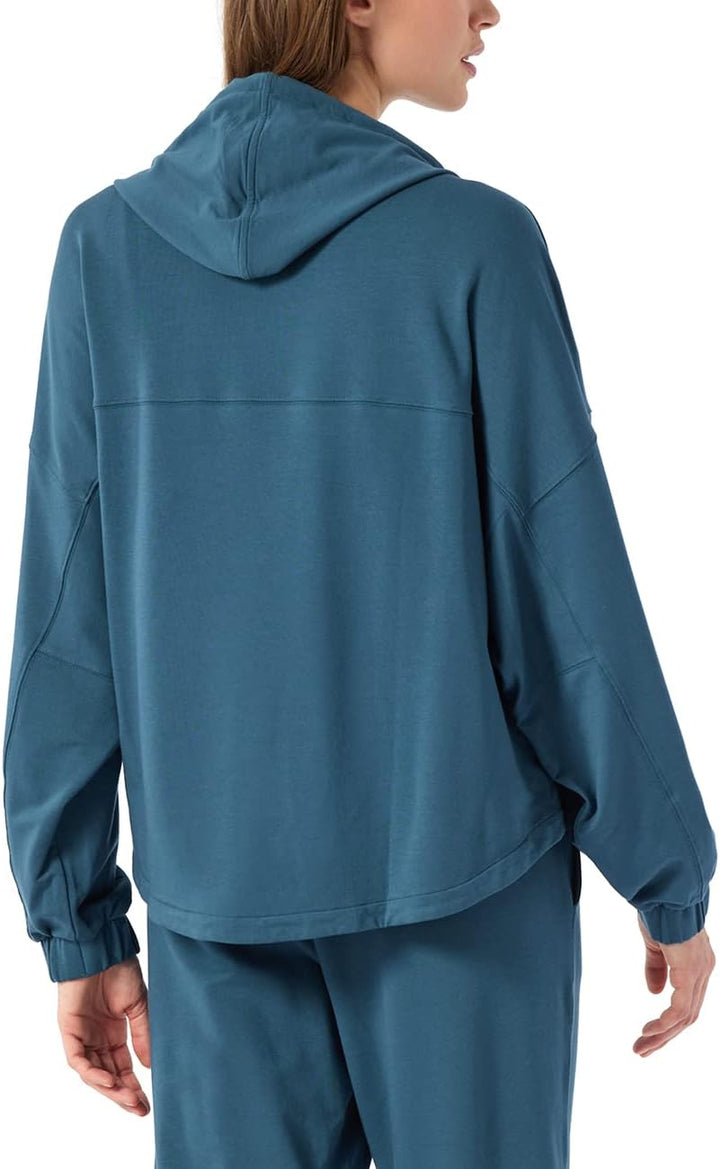 Schiesser Damen Langarmshirt Pyjamaoberteil 40 Blaugrün, 40 Blaugrün