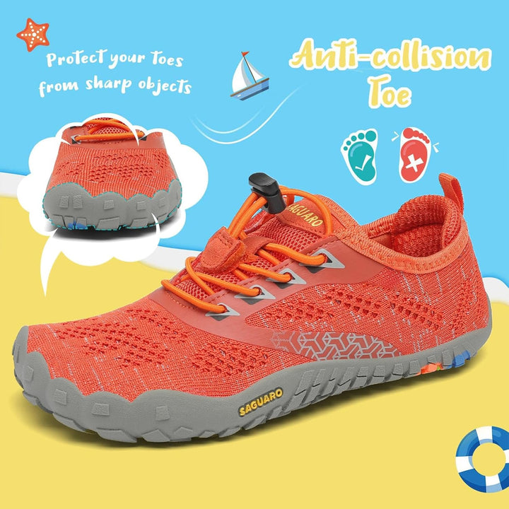 SAGUARO Kinder Barfussschuhe Schnell Trocknend Badeschuhe,24-36 EU 25 EU Orange, 25 EU Orange