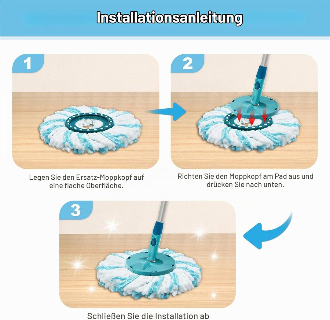 Bodenwischer Ersatzbezug, Wischmopp Bezug Kompatibel Mit Leifheit Clean Twist Disc Mop Ergo Wischmop