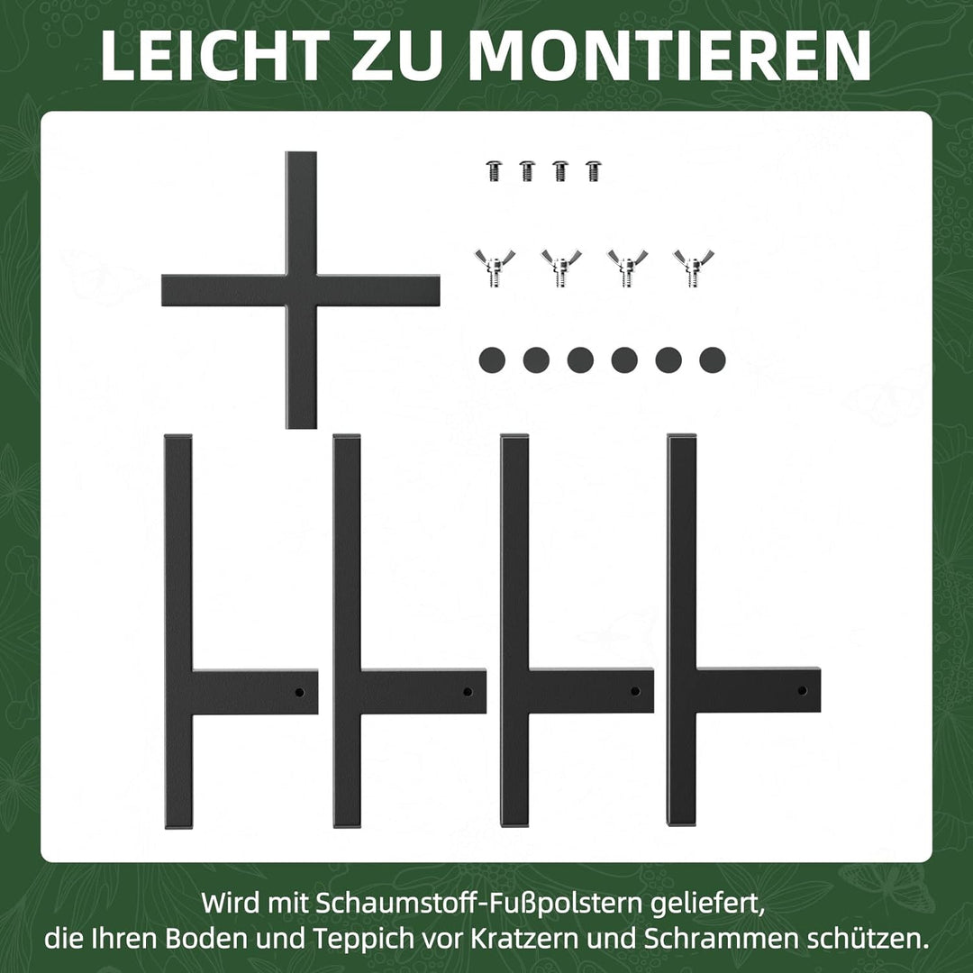 ZMTECH Verstellbare Pflanzenständer Metall Schwarz, 20-35cm Modern Blumentopf Ständer, Midcentury Bl