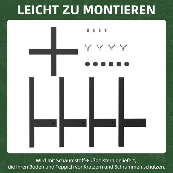 ZMTECH Verstellbare Pflanzenständer Metall Schwarz, 20-35cm Modern Blumentopf Ständer, Midcentury Bl