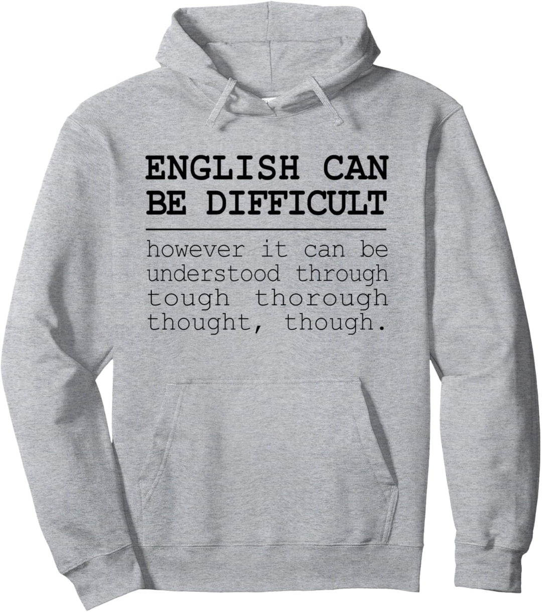 Bookworm Grammar Geek Gifts: English Teacher Pullover Hoodie