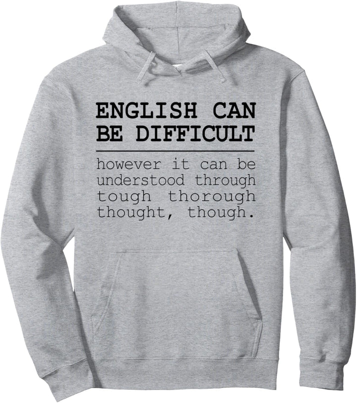 Bookworm Grammar Geek Gifts: English Teacher Pullover Hoodie