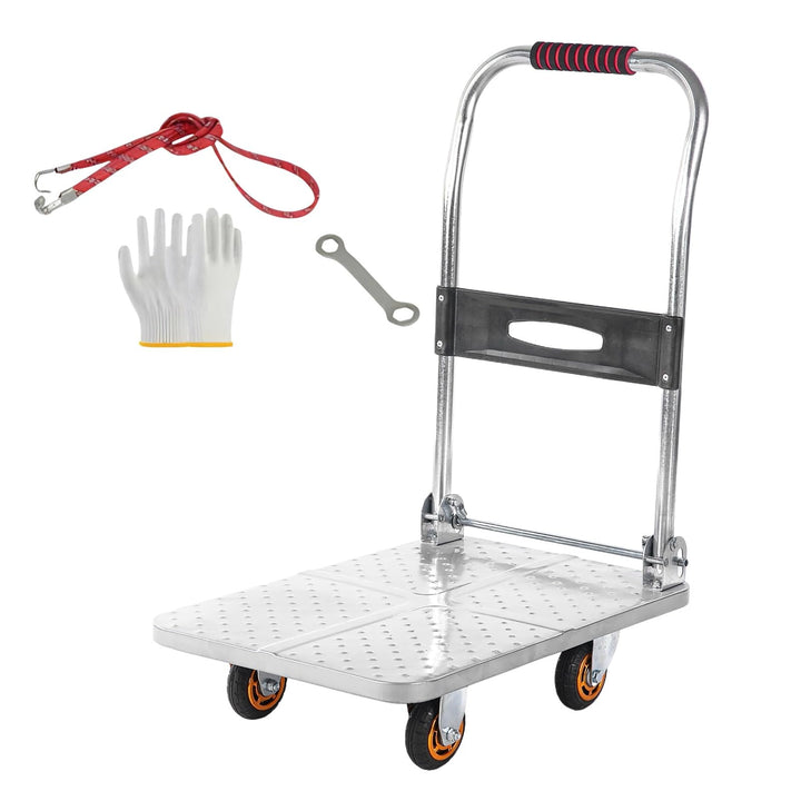 Plattformwagen 150kg, Robuster Sackkarre Klappbar, Transportwagen, schwerlastkarre mit Rollen(Size:6