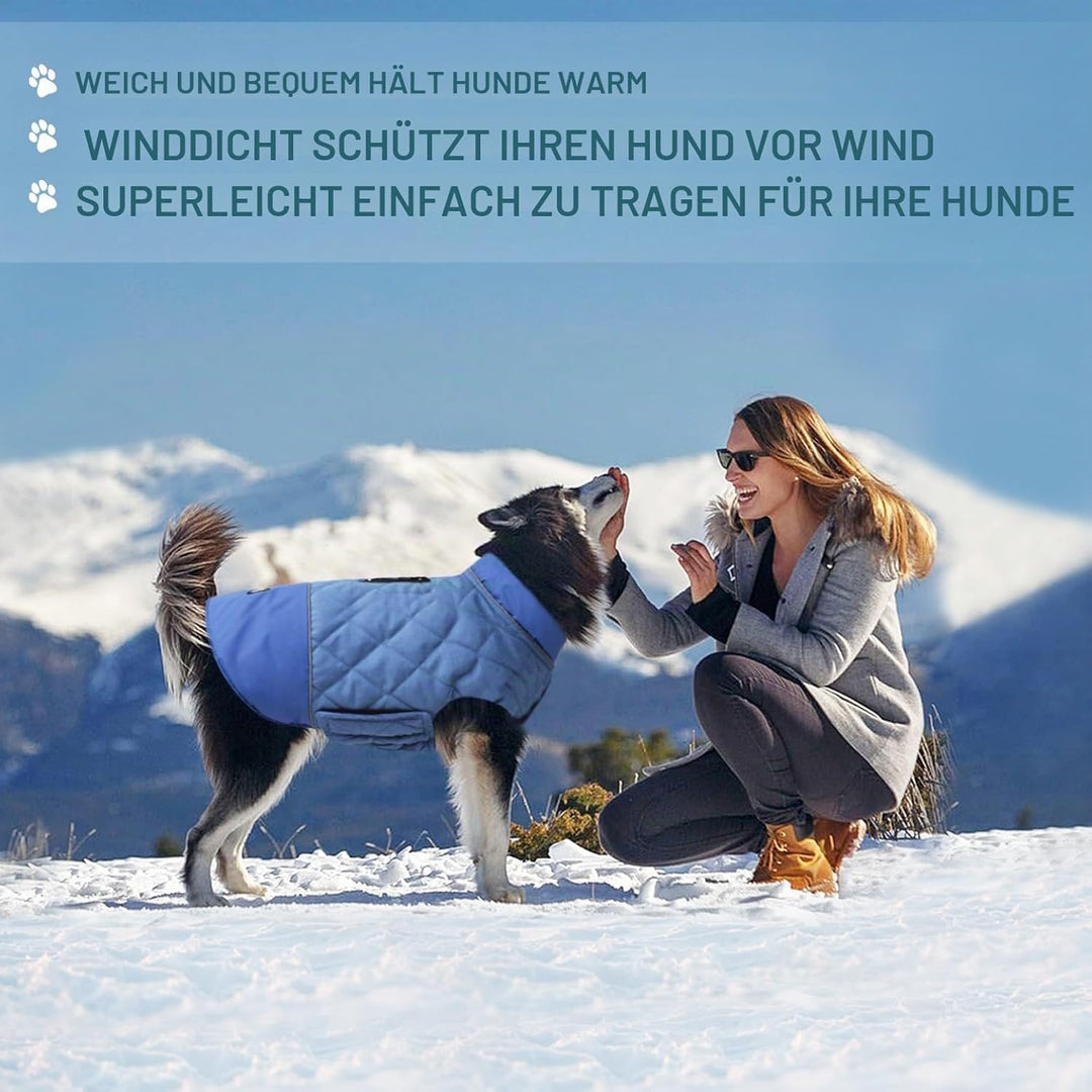 Idepet Winddichter Hundemantel Winter Warme Jacke,Anti-Schneeanzug Hundebekleidung für kleine mittel