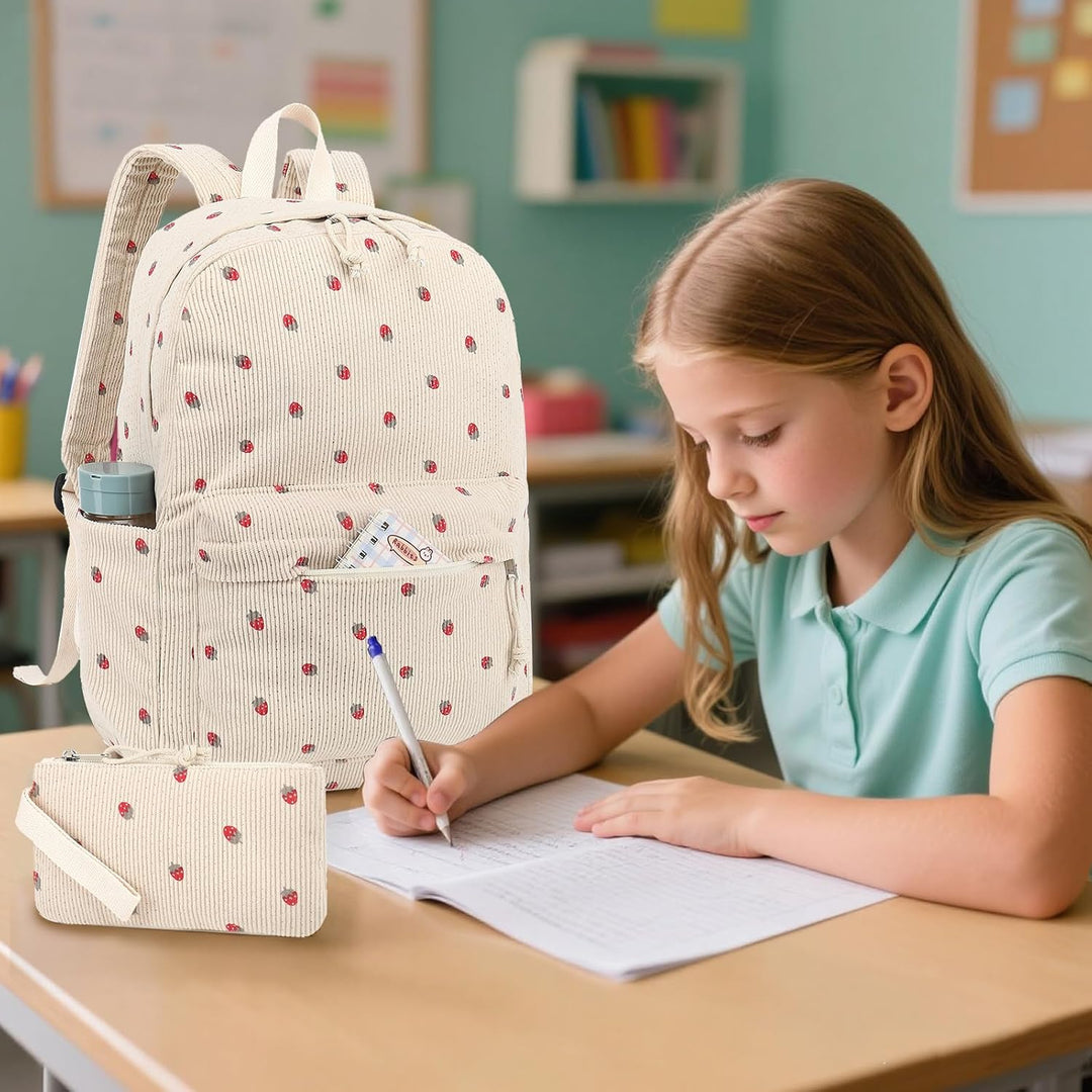 Schulrucksack Mädchen Teenager Damen Schultasche Rucksack Set Schulranzen für Mädchen Schule 3-teili
