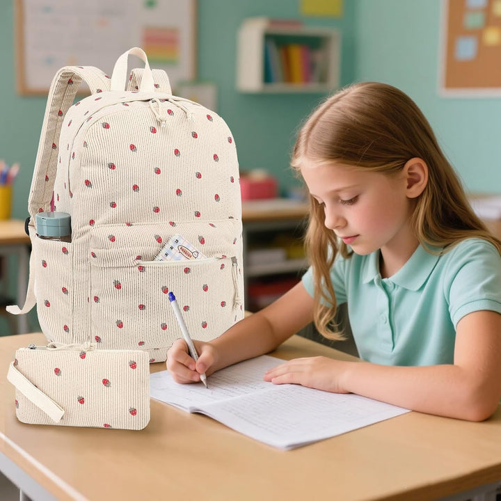 Schulrucksack Mädchen Teenager Damen Schultasche Rucksack Set Schulranzen für Mädchen Schule 3-teili