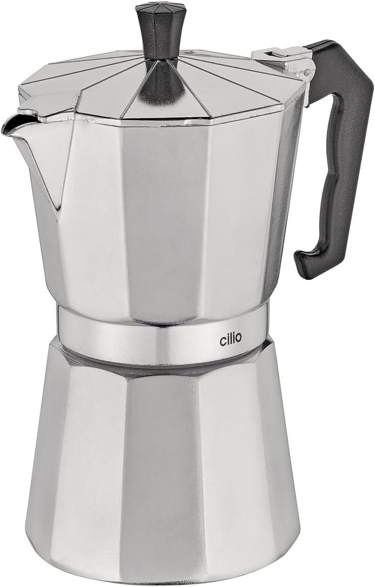 cilio Espressokocher Classico für 6 Tassen | Induktion geeignet| Höhe: 20 cm Ø 8,5 cm | Aluminium-Ge