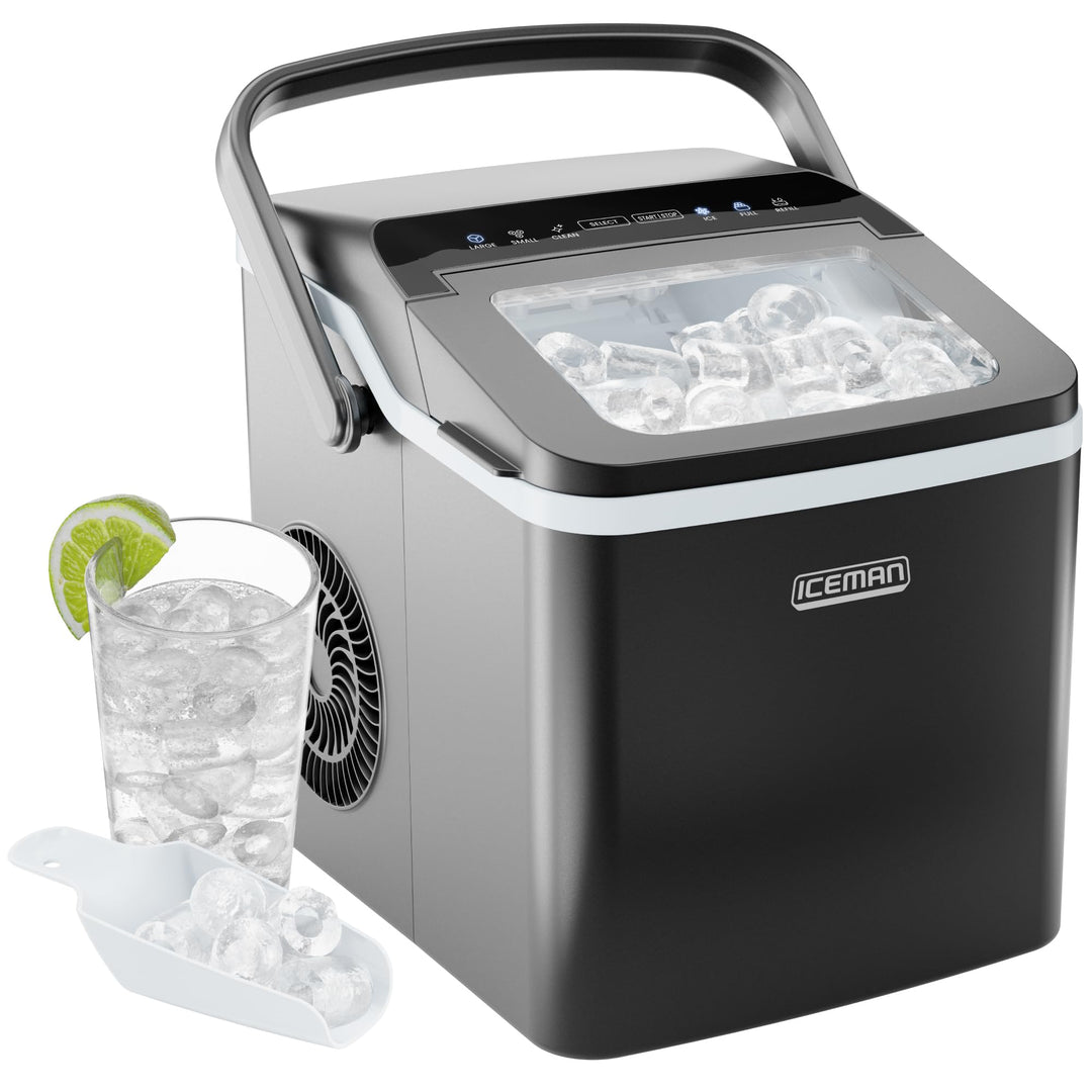 Chefman | Iceman Dual-Size Eiswürfelmaschine - Tragbare Eismaschine, grosse und kleine Eismaschine m