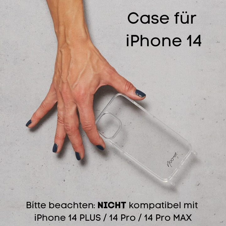 NOOMYA® Premium Fashion Handykette | Set Handyhülle iPhone 14 & Handyband Wine Tasting | Handygurt z