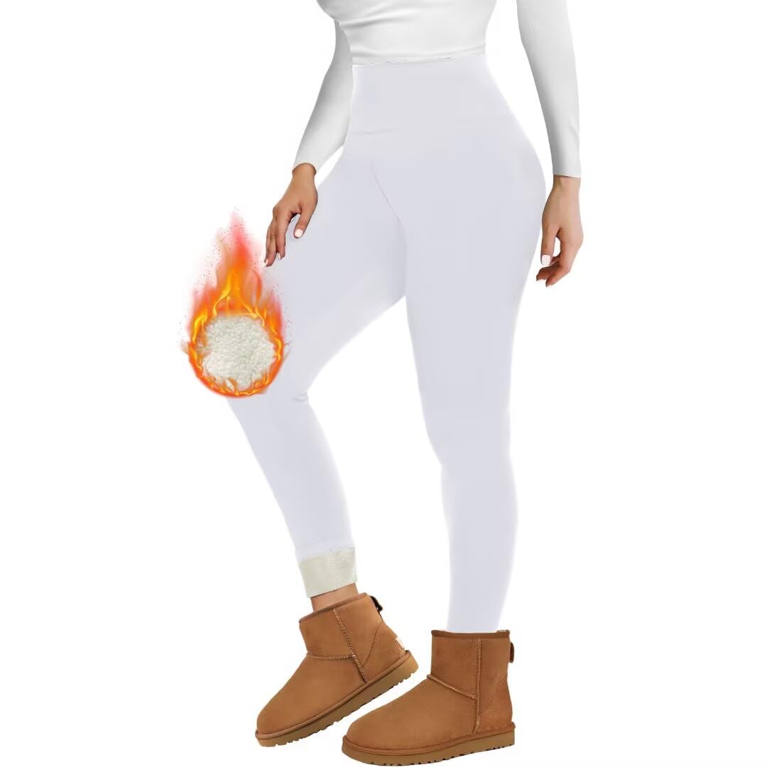Thermo Leggings Damen Gefüttert Thermoleggings Verdickte Plüsch Thermohose Fleece Leggins Warme im W