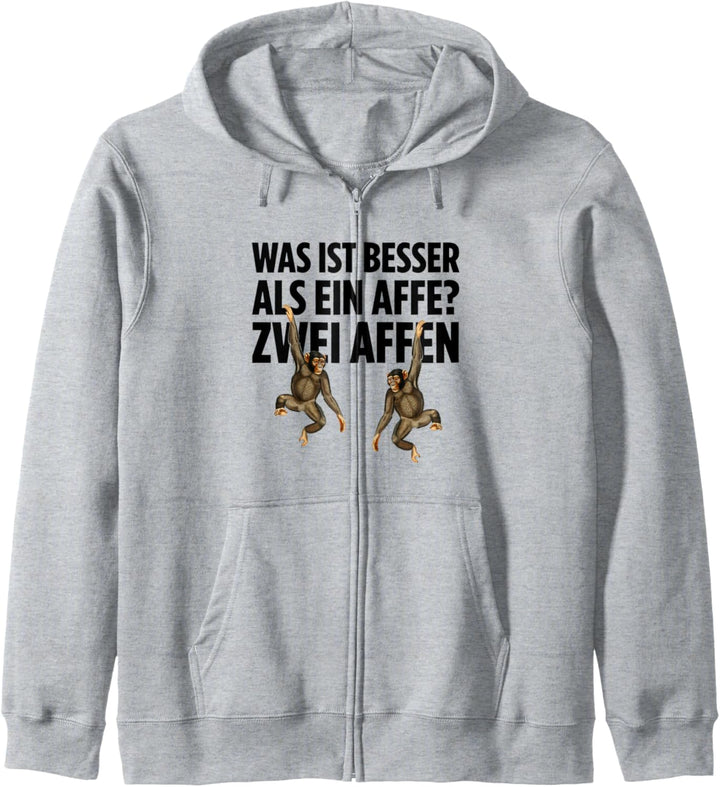 Was ist besser als ein Affe? Zwei Affen Affenbande Lustig Kapuzenjacke