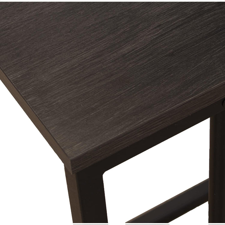 DRW Beistelltisch aus Metall und MDF in Schwarz 50 x 30 x 60 cm, ESTANDAR