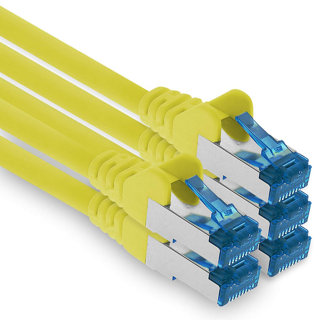 1aTTack.de Patchkabel – 5X 3 Meter Ethernet, Netzwerk, Lan Kabel CAT6a (für Gigabit Netzwerke, Route
