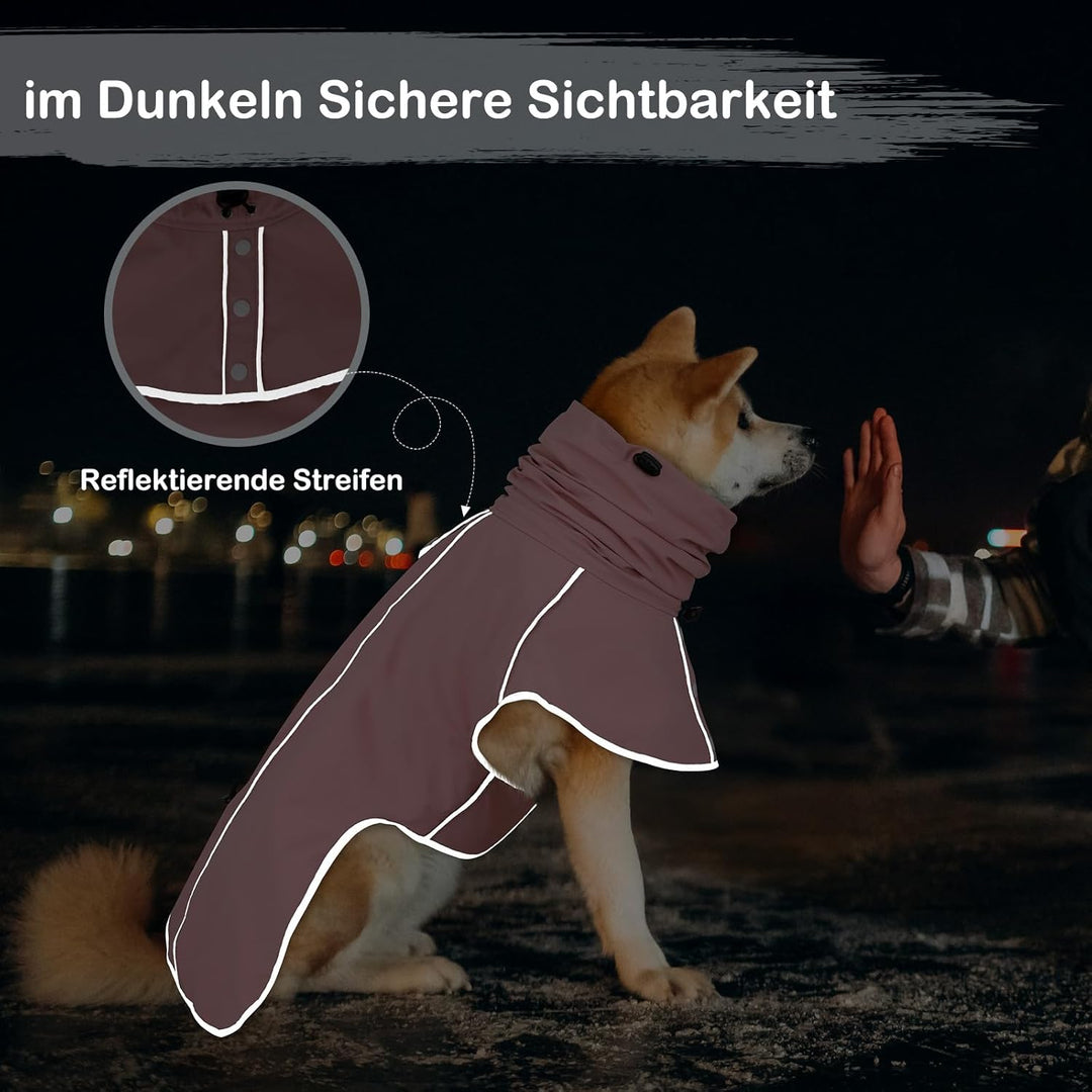 Hunderegenmantel - Wasserdichter Regenjacke für Hunde, Einstellbare Regenmantel für Mittlere, Grosse
