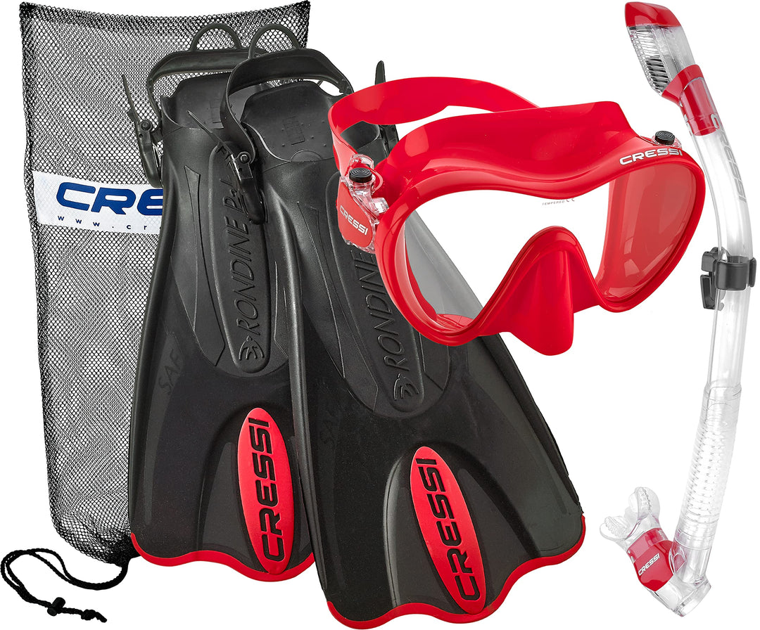 Cressi Unisex Schnorchel-Tauchset, Schwarz Multi