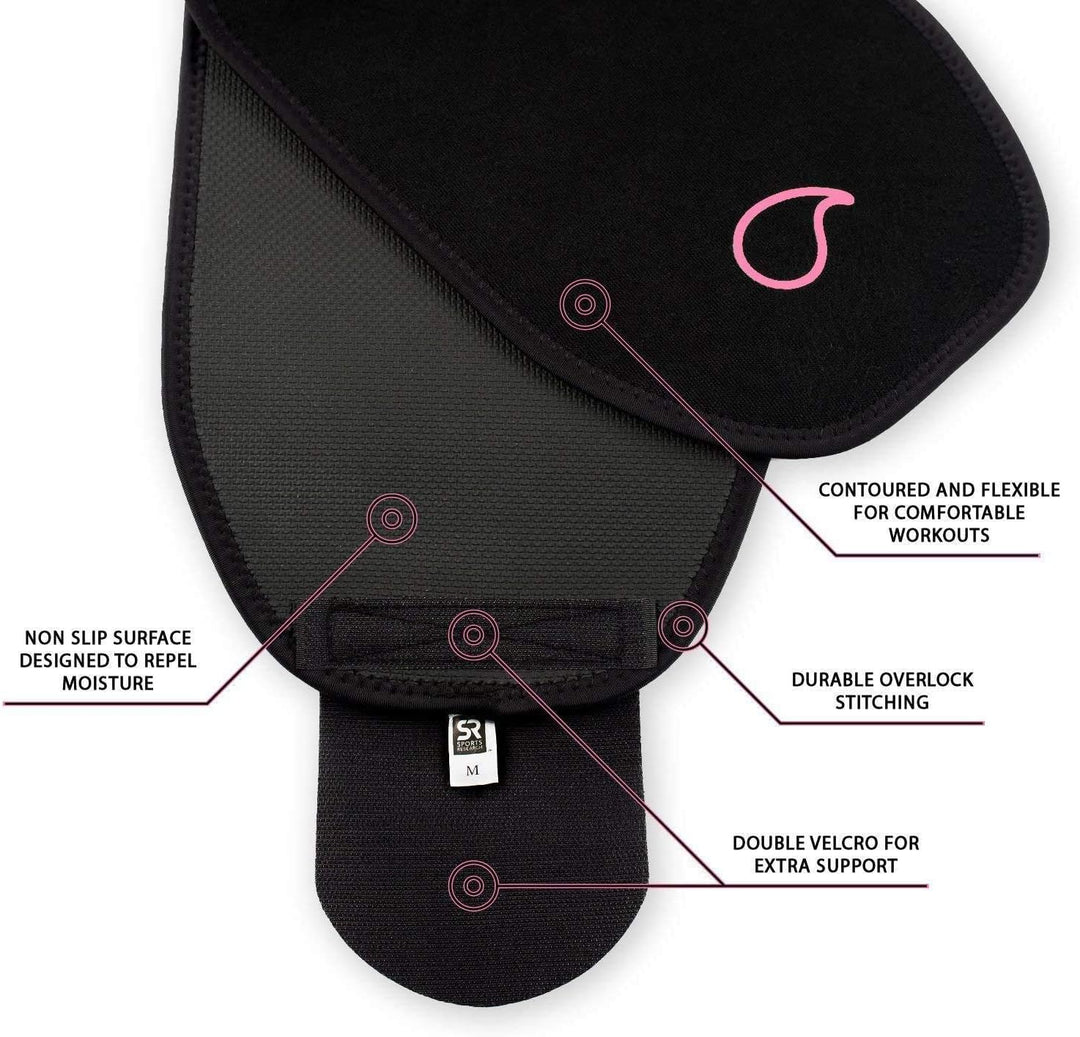 Sweet Sweat Taille Trimmer (Rosa Logo) für Männer & Frauen. Inklusive gratis Probe des Sweet Sweat W