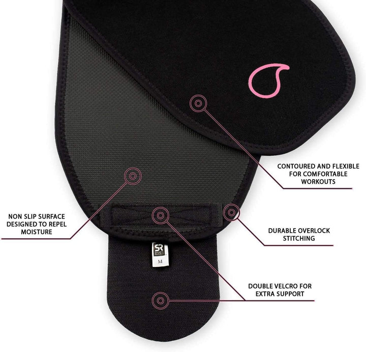 Sweet Sweat Taille Trimmer (Rosa Logo) für Männer & Frauen. Inklusive gratis Probe des Sweet Sweat W