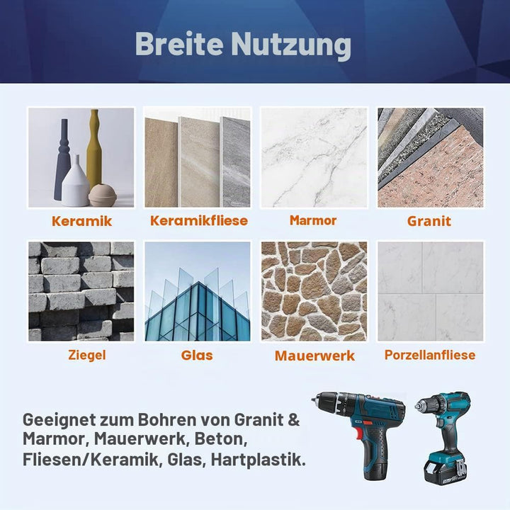 Diamant Trockenbohrer Fliesenbohrer 10mm - BRSCHNITT 5 Stück Diamant Bohrkrone - Lochsäge für Kerami