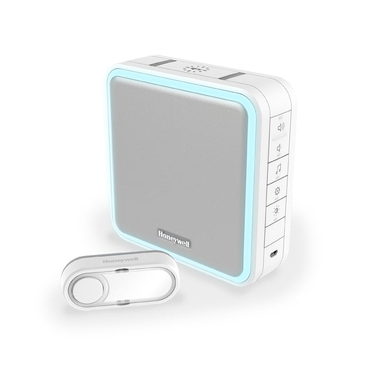 Honeywell Home DC915S Serie 9 Tragbar, Funk-LED-Gong mit Klingeltaster (weiss) Tragbarer - weiss, Tr