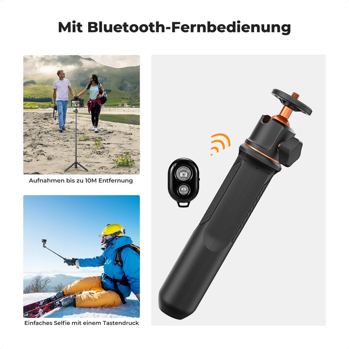 Selfie Stick Tischstativ,K&F CONCEPT MS11 Handystativ, 60CM Selfie Stick mit Fernbedienung, Stativ f