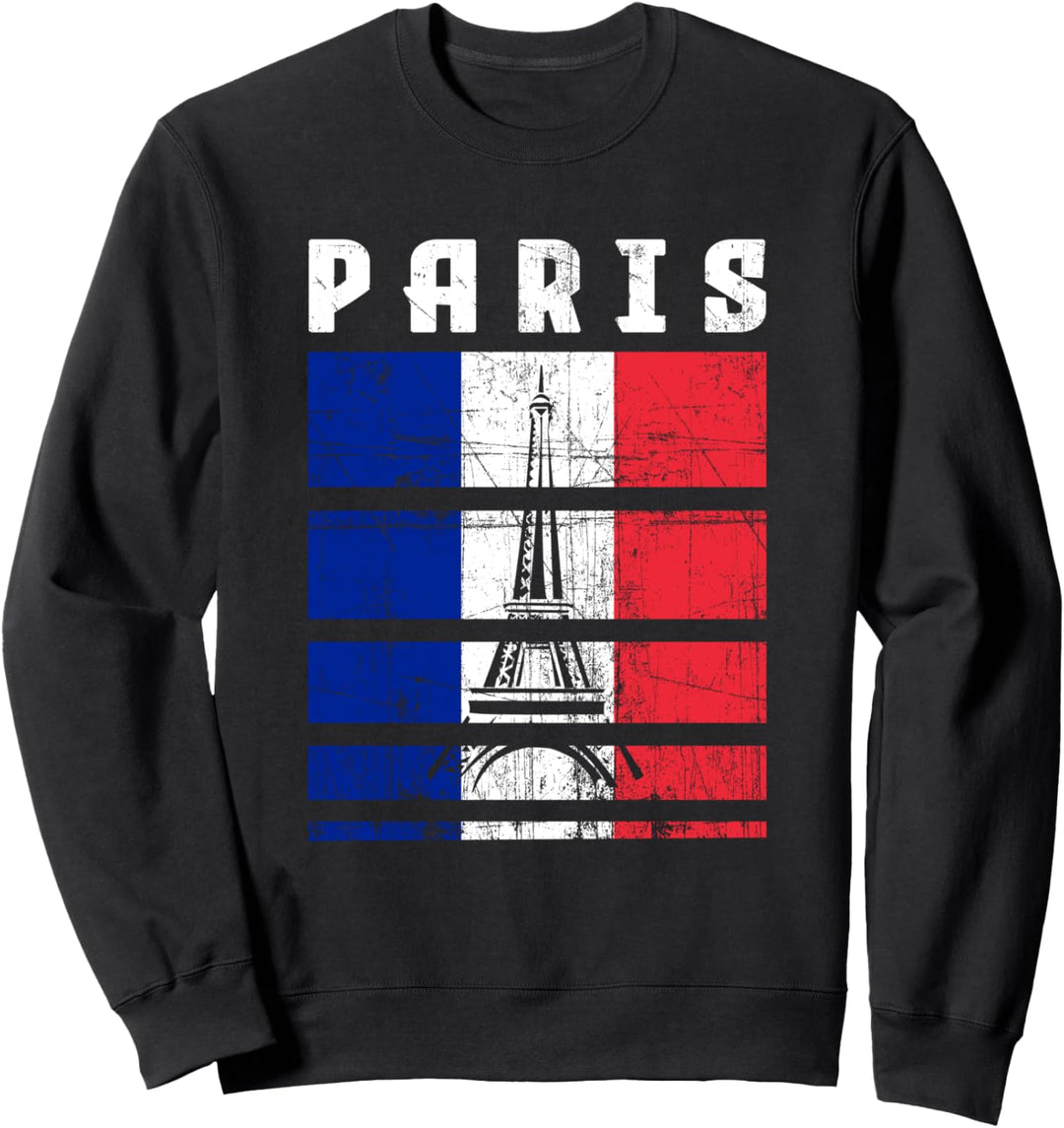 Paris Eiffelturm Frankreich Französische Flagge Souvenir Sweatshirt