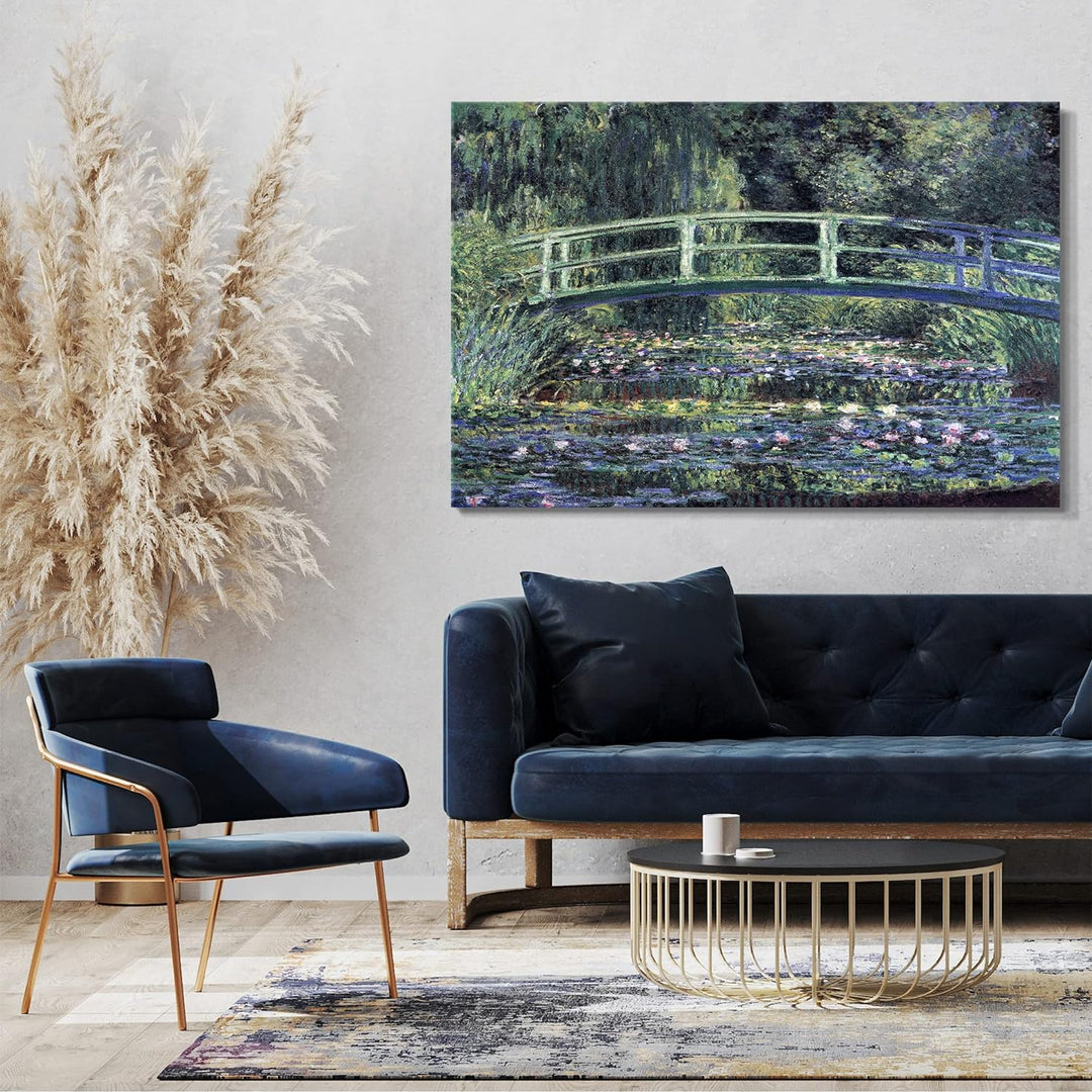 Leinwand (80x60cm): Claude Monet - Seerosen und japanische Brücke 80x60 cm, 80x60 cm