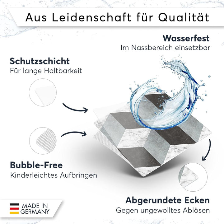 Selbstklebende - [ Bodenfliese - Fliesen für Boden ] - Aufkleber Folie Sticker für Boden-Fliesen - K