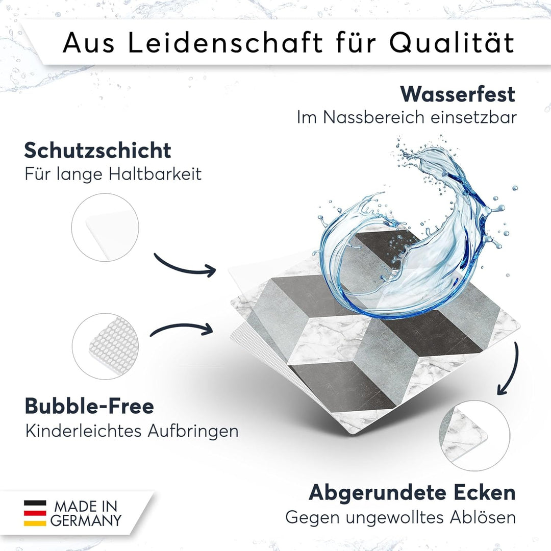 Selbstklebende - [ Bodenfliese - Fliesen für Boden ] - Aufkleber Folie Sticker für Boden-Fliesen - K