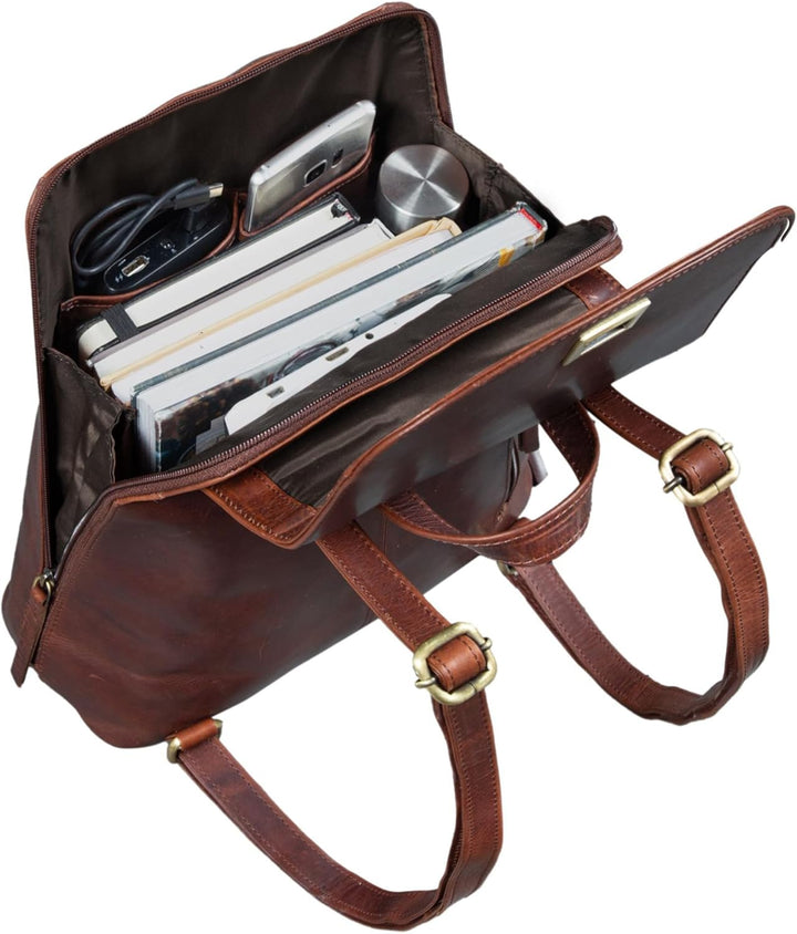 STILORD 'Victoria II' Lederrucksack Damen Vintage Rucksack für 13 Zoll MacBook DIN A4 Elegante Rucks
