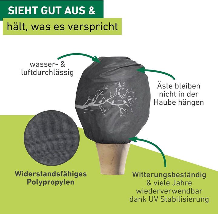 Windhager Winter-Deko-Vlieshaube Protect XL, Kälteschutz, Frostschutz, Gartenvlies, Abdeckvlies, Vog