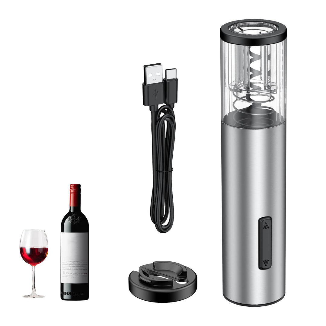 Pawfly Akku Weinflaschenöffner mit Folien Schneider Automatischer Weinöffner USB-C Aufladbarer Elekt
