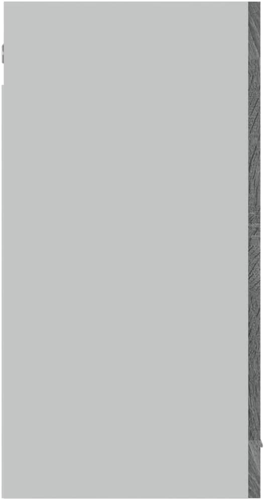 INLIFE Hängeschrank Glas Grau Sonoma 80x31x60 cm Holzwerkstoff,Grau,20.8KG