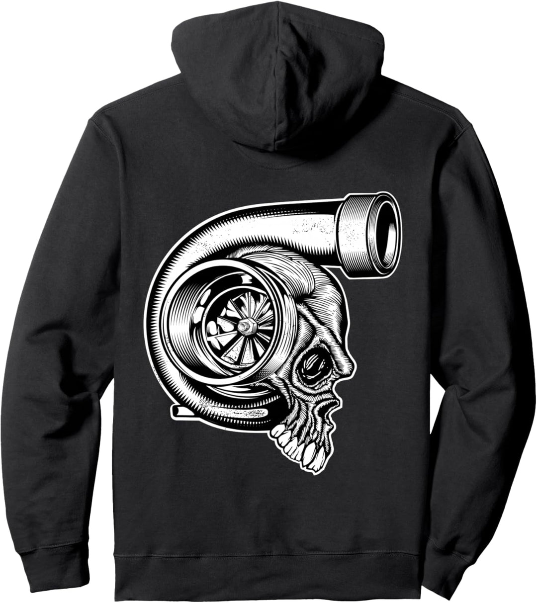 Turbo Tuning Oldschool Vintage Tuner Turbolader Totenkopf Pullover Hoodie