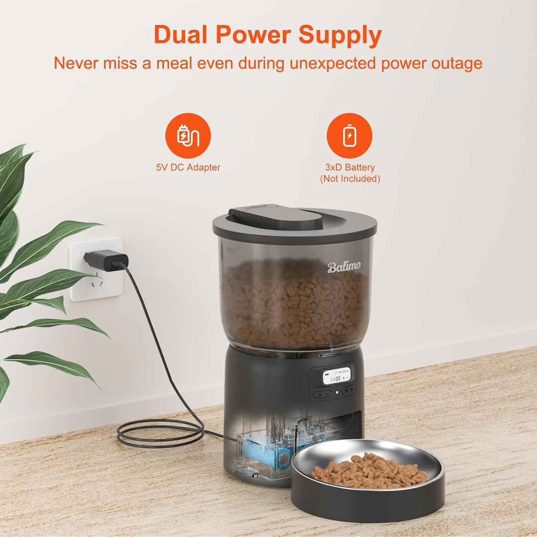 Balimo Dick 3L futterautomat Katze, Automatisches Katzen- Und Hundefutter Mit Getreideschale Aus Ede