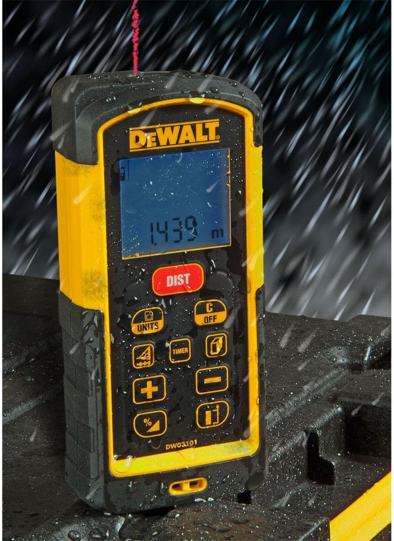 DeWalt Laser-Distanzmesser (635 nm, Laserklasse 2, für Längen-, Flächen- und Volumenmessung, in Mete