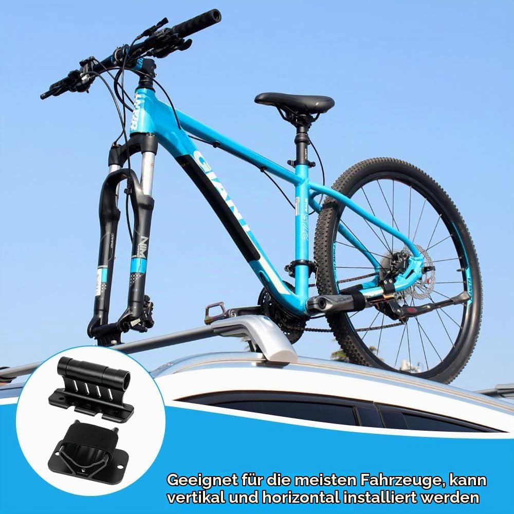 Gabelhalterung Fahrrad, Auto Fahrrad Dachträger Gabelhalterung mit Hinterradhalterung, Aluminiumlegi