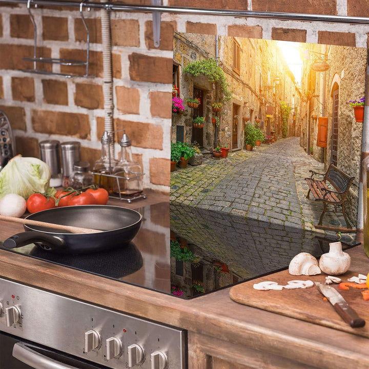 TMK ArtDeko Herdabdeckplatte 1 Teilig 60x52 cm - Spritzschutz Herdabdeckung – Herdschutz aus Sicherh
