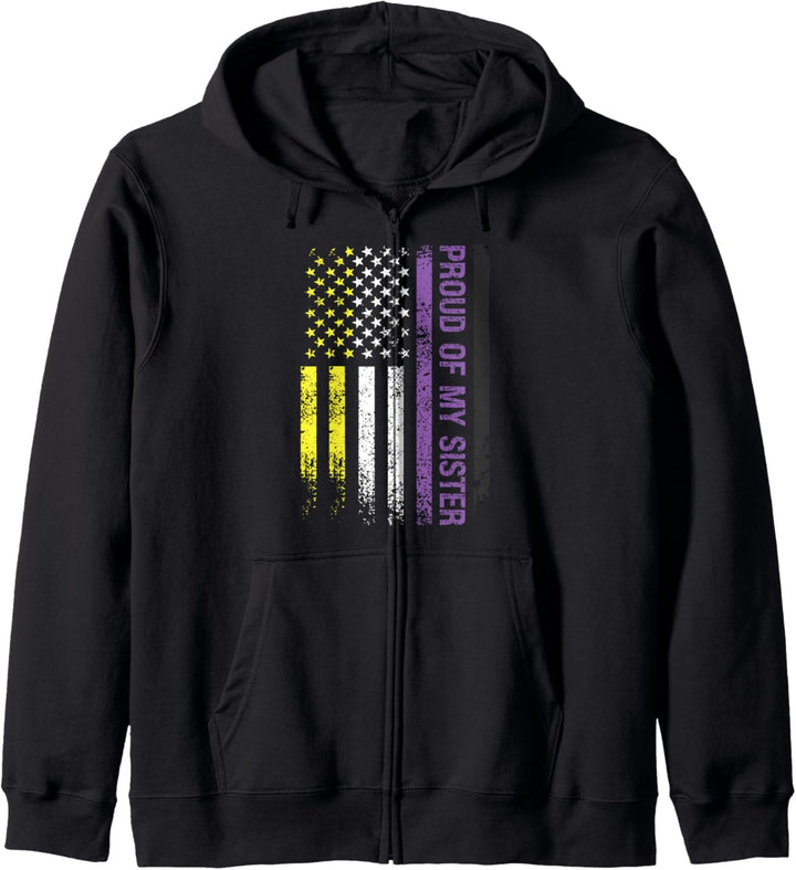 Stolz auf meine Schwester Non-Binary Kapuzenjacke