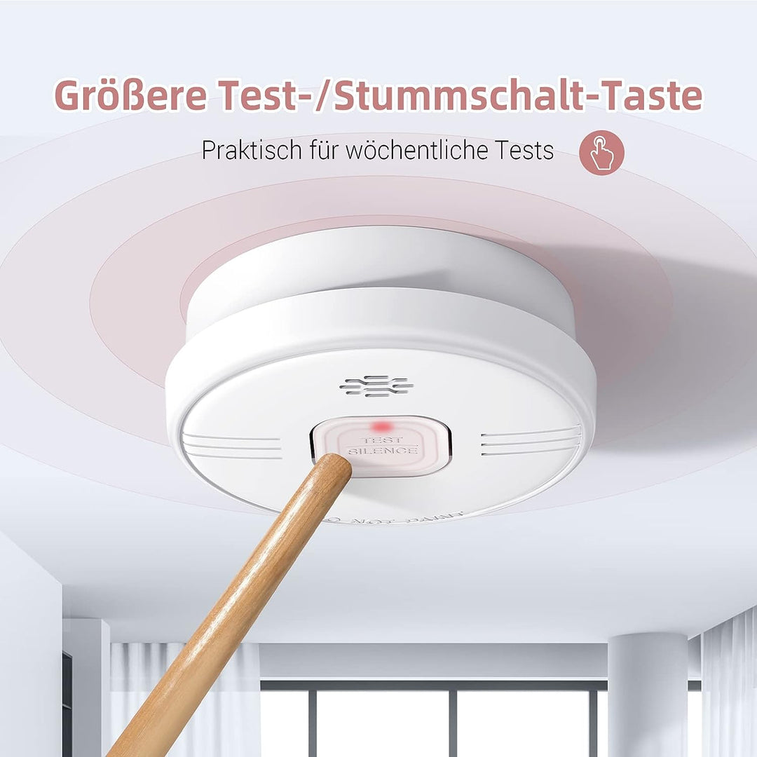 Putogesafe Rauchmelder, 10-Jahres-Feuermelder, Brandmelder mit eingebauter 10-Jahres-Lithiumbatterie