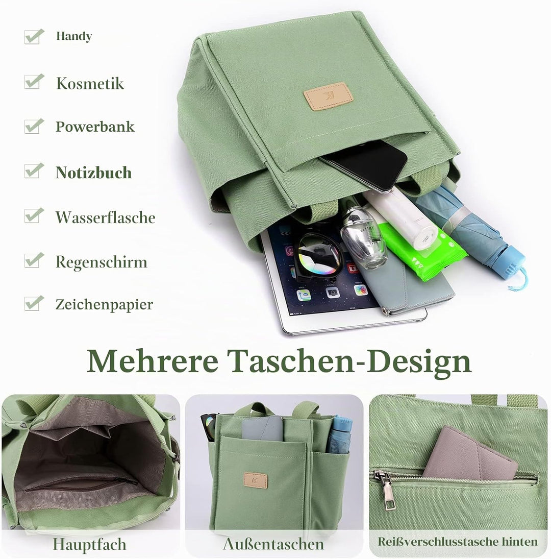CORIOS Damen Schultertasche Casual Handtasche Canvas Unterarmtasche Henkeltaschen Multifunktionale T