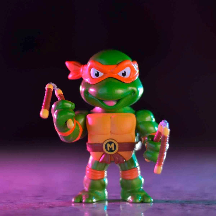 Jada Toys 253283002 Turtles Michelangelo Figur aus Die cast, 10 cm, Sammelfigur, Druckguss, grün/ora