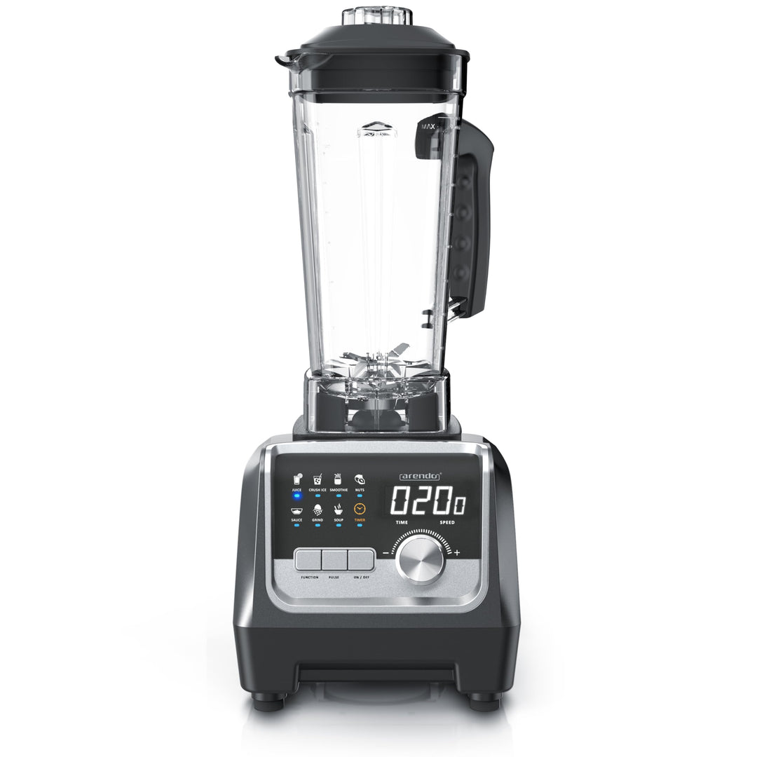 Arendo – Standmixer 2000 Watt - Hochleistungsmixer Edelstahl - 2 Liter Fassungsvermögen – mit Displa