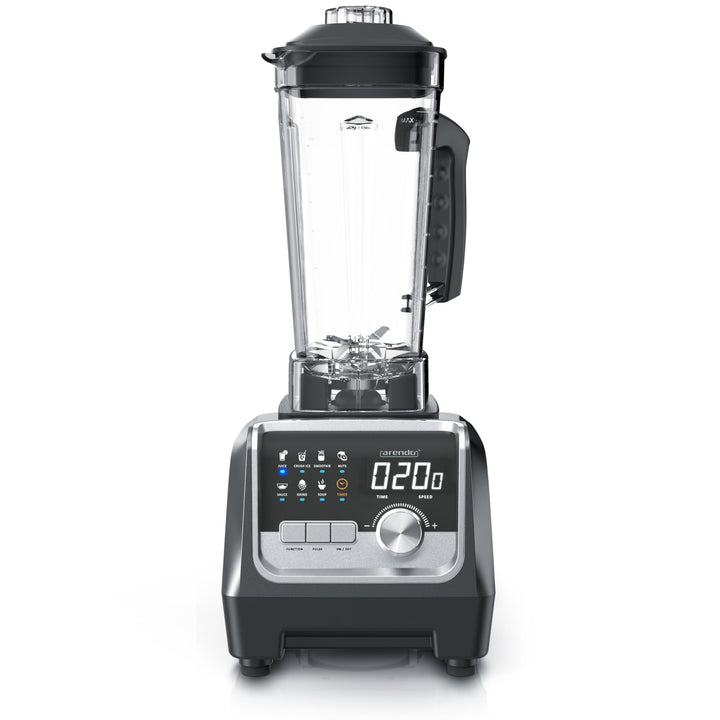 Arendo – Standmixer 2000 Watt - Hochleistungsmixer Edelstahl - 2 Liter Fassungsvermögen – mit Displa