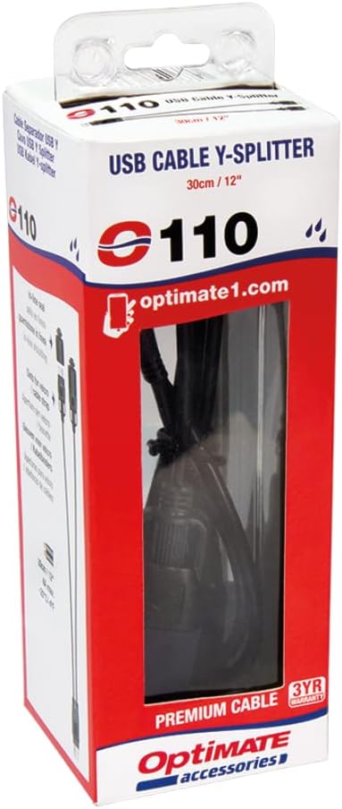 TecMate OptiMATE CABLE O-110, USB Y-Splitter, mit witterungsbeständigem Anschlusssystem OptiMATE USB