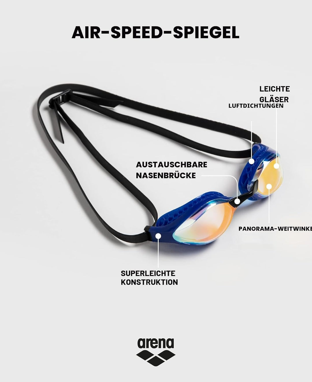 ARENA Herren Air-speed Mirror Brillen (1er Pack) Einheitsgrösse Yellow Copper-White, Einheitsgrösse