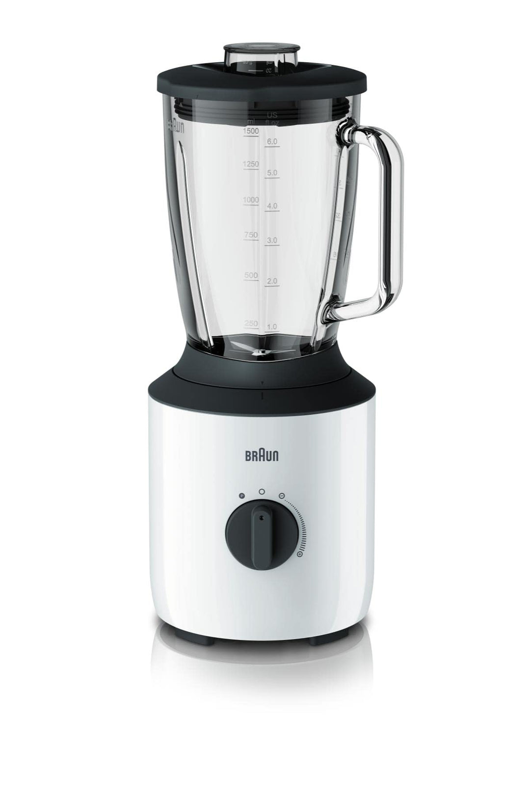 Braun PowerBlend 3 JB 3150 WH Standmixer - 1,5 l Glas-Mixaufsatz, Küchenhelfer zum Zerkleinern, Püri
