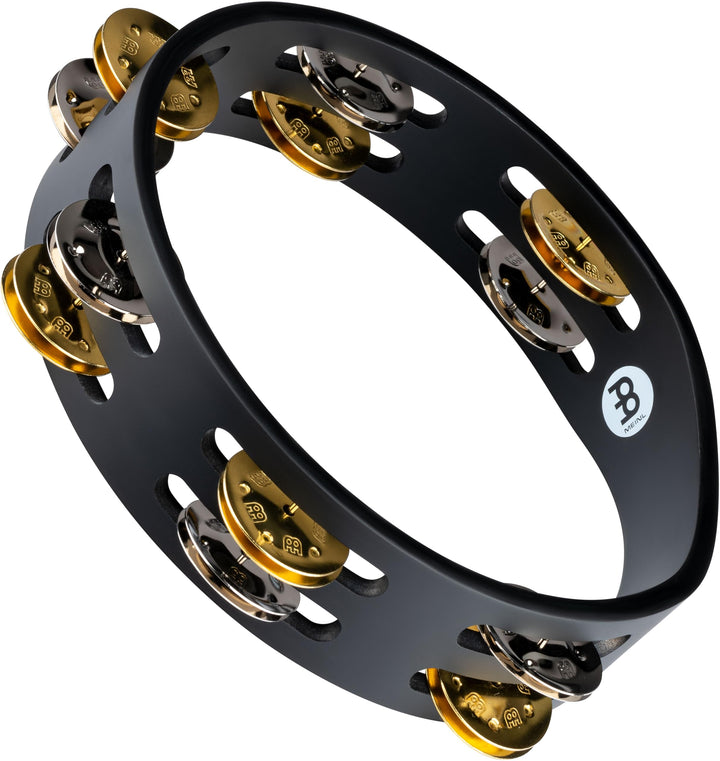 Meinl Percussion CTA2M-BK Compact Tambourine mit Stahl- und Messingschellen, 20,32 cm (8 Zoll) Durch